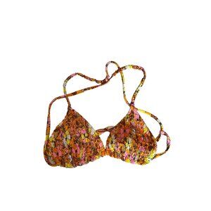 Xhilaration Floral Bikini Top Adjustable String Tie Women's Size S Swimsuit